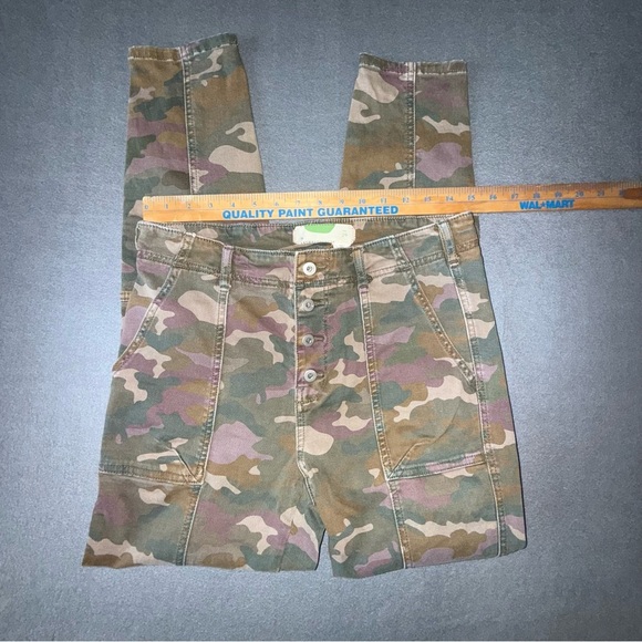 Anthropologie Girls high rise button fly camo utility camo slim pants 29 - Picture 8 of 12